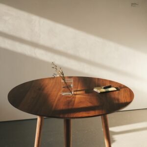 Mid-Century Round Dining Table in Walnut